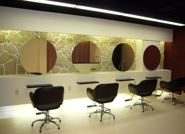 ヘアサロン改装施工事例ミラー